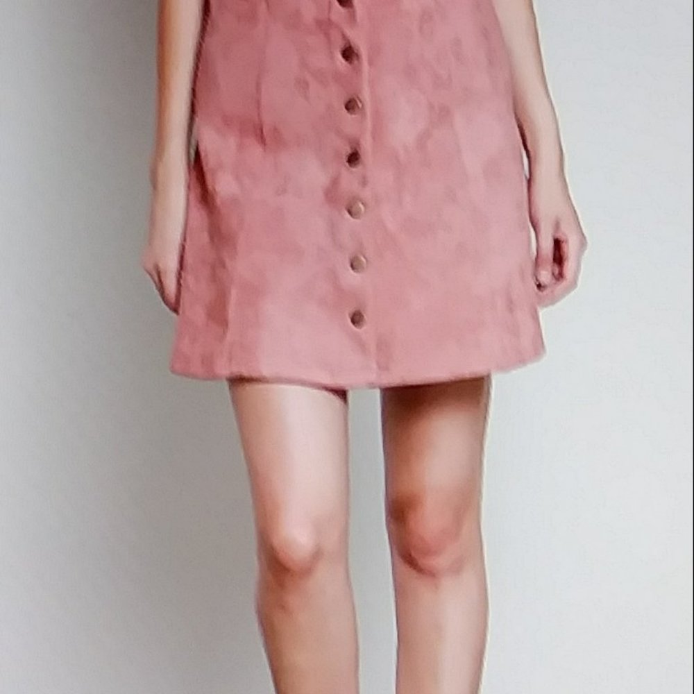 Forever 21 Hanna Blush Pink Button down Mini Skirt Medium - Picture 2 of 11